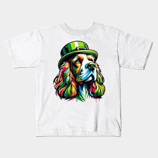 English Cocker Spaniel Embraces Saint Patrick's Day Kids T-Shirt